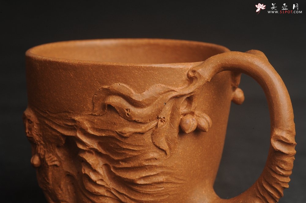 紫砂壶图片：潜力股赵老师 优质黄降坡泥 全手工金猴桃杯 主人杯 - 全手工紫砂壶网