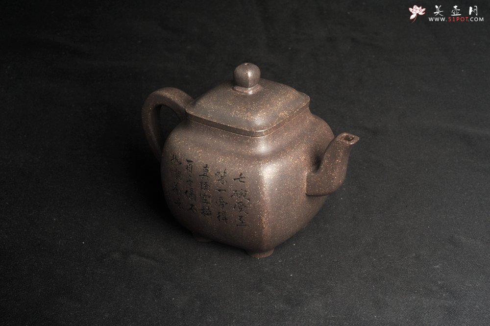 紫砂壶图片：实力派张海艳 全手工油润老青灰段泥重器鸣远四方 气势磅礴 用心之作 装饰人物特文气 - 全手工紫砂壶网