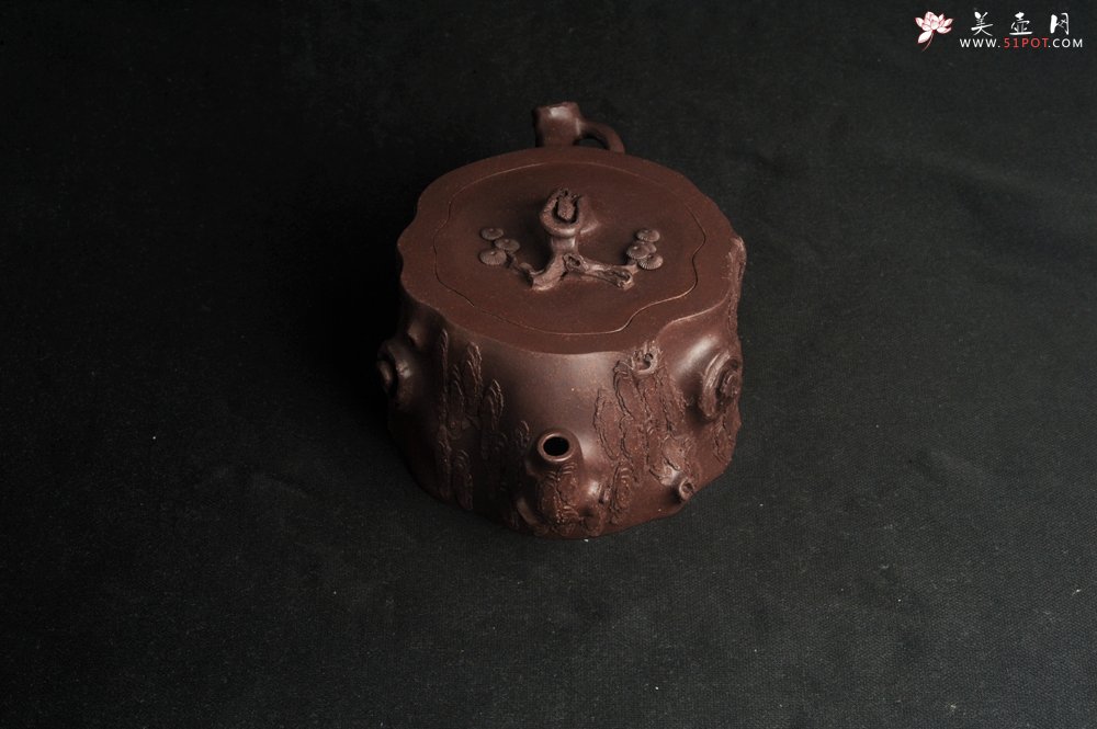 紫砂壶图片：潜力股唐老师 全手工精致紫泥桩壶 肌理丰富生动 期待与您结缘 - 全手工紫砂壶网