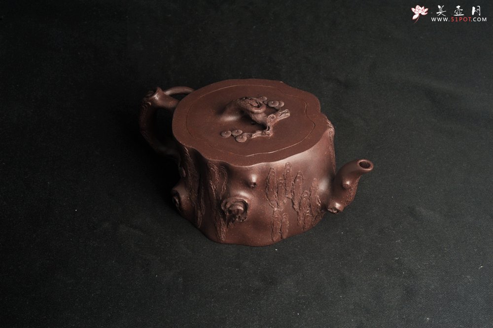 紫砂壶图片：潜力股唐老师 全手工精致紫泥桩壶 肌理丰富生动 期待与您结缘 - 全手工紫砂壶网
