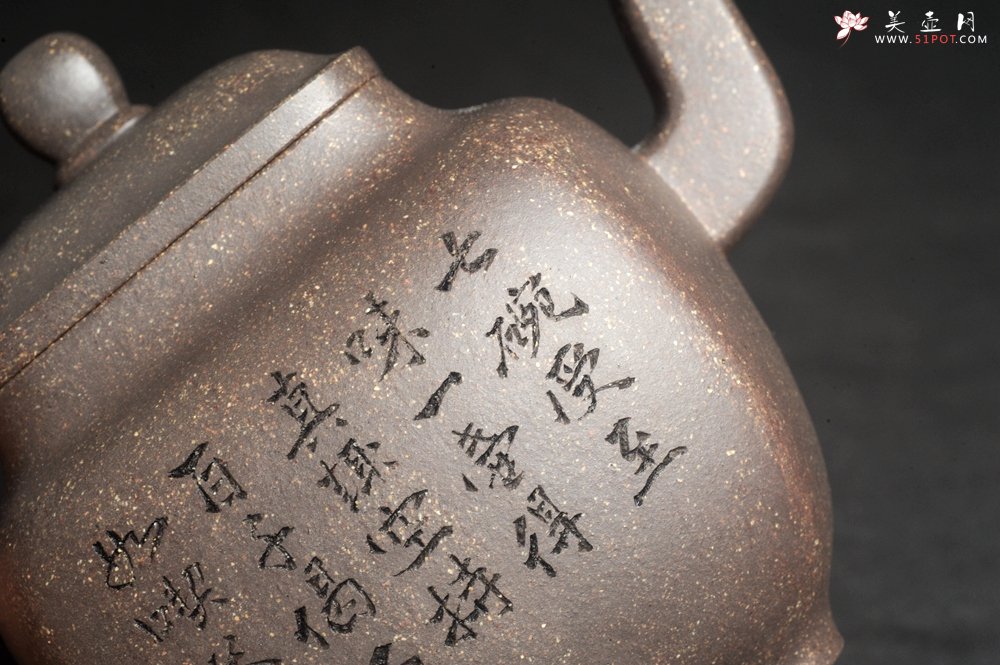 紫砂壶图片：实力派张海艳 全手工油润老青灰段泥重器鸣远四方 气势磅礴 用心之作 装饰人物特文气 - 全手工紫砂壶网