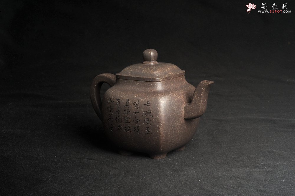 紫砂壶图片：实力派张海艳 全手工油润老青灰段泥重器鸣远四方 气势磅礴 用心之作 装饰人物特文气 - 全手工紫砂壶网