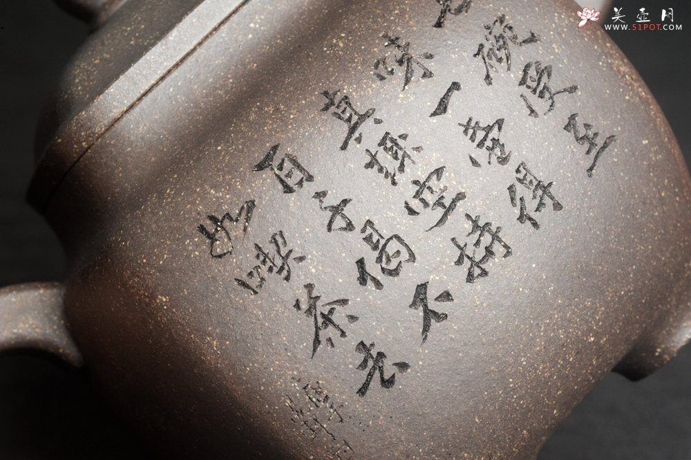 紫砂壶图片：实力派张海艳 全手工油润老青灰段泥重器鸣远四方 气势磅礴 用心之作 装饰人物特文气 - 全手工紫砂壶网