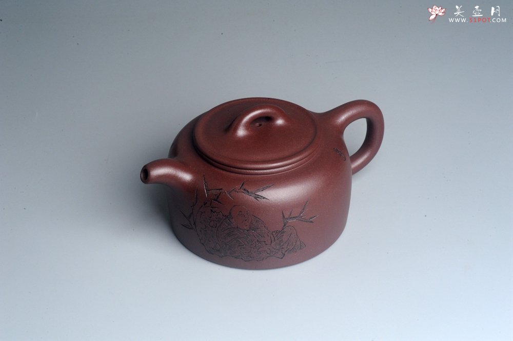 紫砂壶图片：潜力股周小培老师 4号井深井红皮龙 全手工过桥井栏壶 浩然养素 - 全手工紫砂壶网