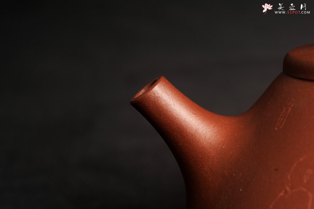 紫砂壶图片：特好底曹青 全手工品茗悟道小子冶石瓢 装饰特文气 期待与亲结缘 - 全手工紫砂壶网