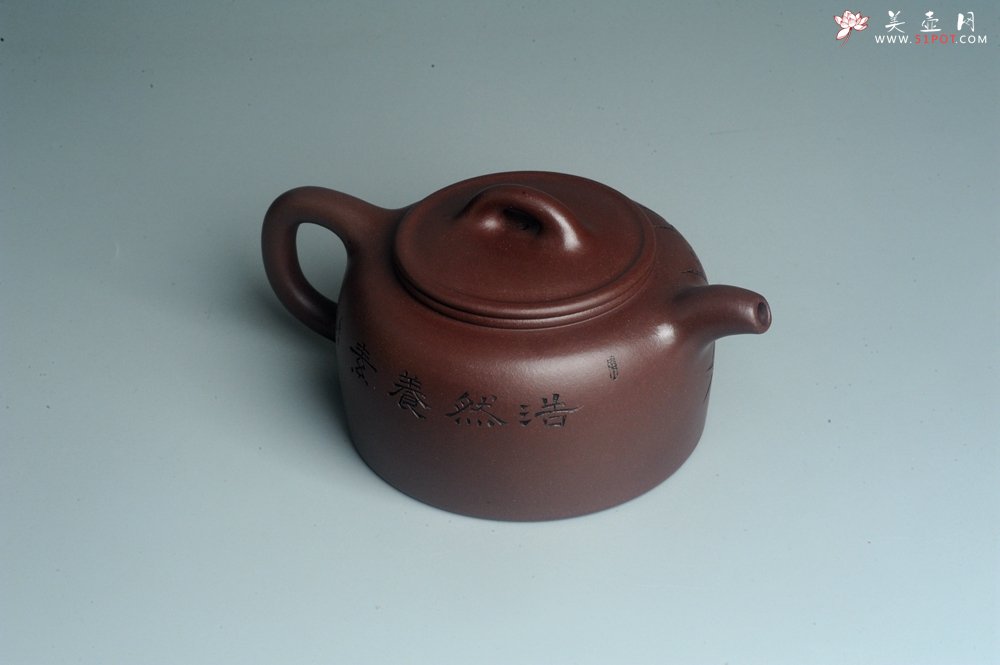 紫砂壶图片：潜力股周小培老师 4号井深井红皮龙 全手工过桥井栏壶 浩然养素 - 全手工紫砂壶网