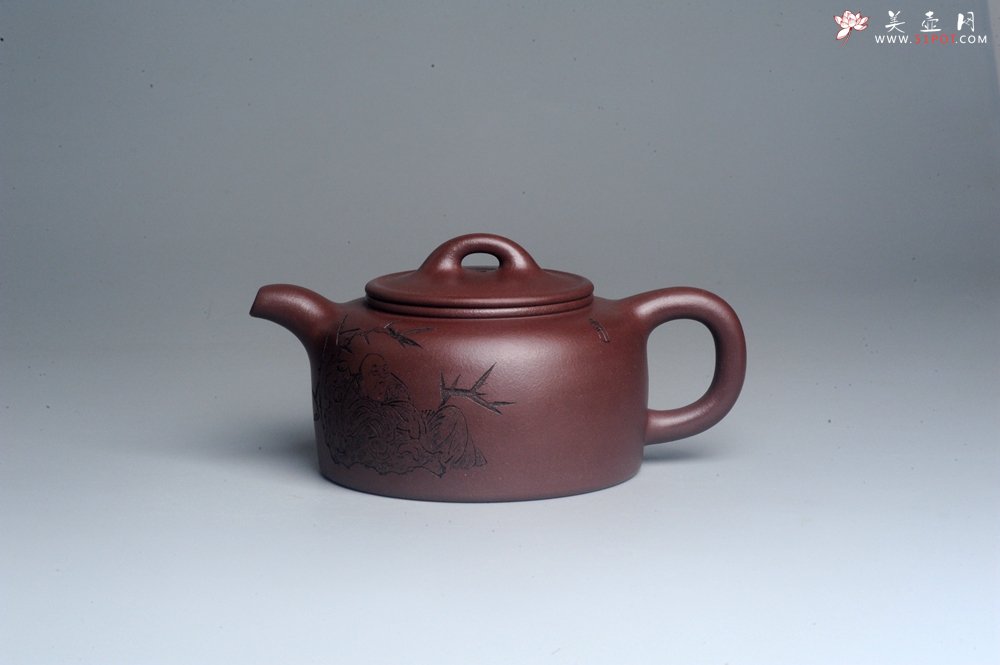 紫砂壶图片：潜力股周小培老师 4号井深井红皮龙 全手工过桥井栏壶 浩然养素 - 全手工紫砂壶网