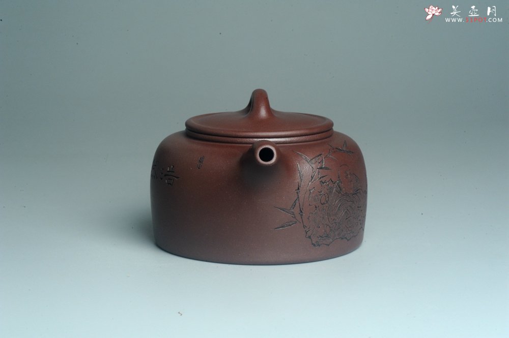 紫砂壶图片：潜力股周小培老师 4号井深井红皮龙 全手工过桥井栏壶 浩然养素 - 全手工紫砂壶网