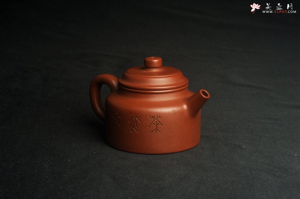 紫砂壶图片：油润老清水泥全手工小品德中壶 装饰虾图 茶亦醉人 特实用文气 - 全手工紫砂壶网