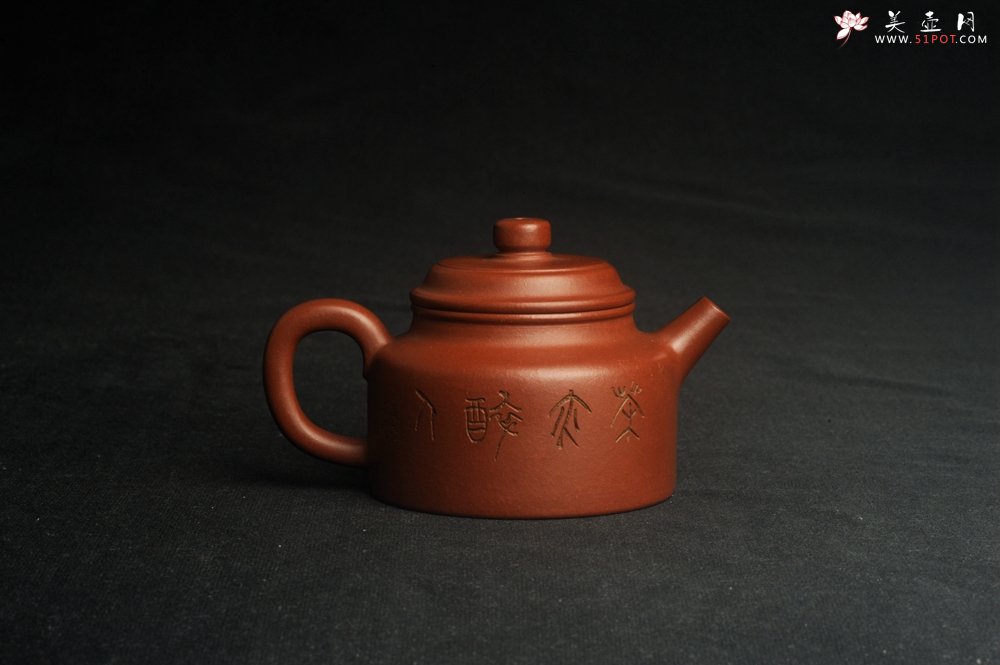 紫砂壶图片：油润老清水泥全手工小品德中壶 装饰虾图 茶亦醉人 特实用文气 - 全手工紫砂壶网