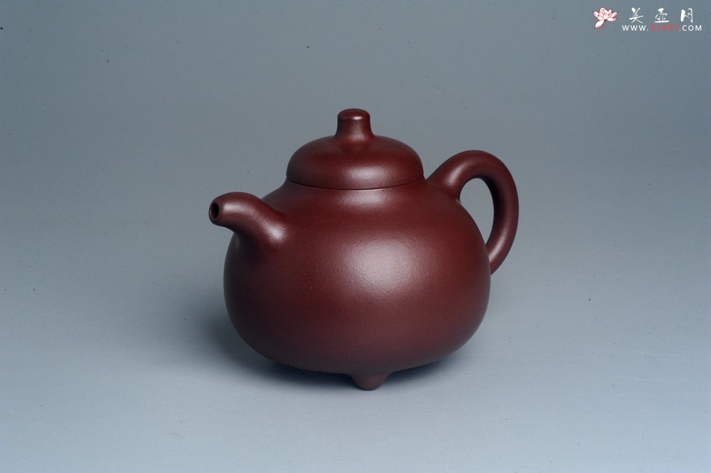 紫砂壶图片：潜力股周小培老师 4号井深井红皮龙 超精致全手工三足乳鼎茶壶 - 全手工紫砂壶网