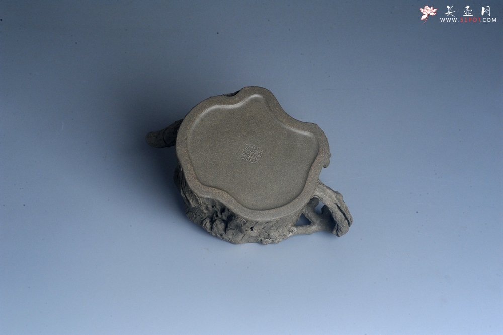 紫砂壶图片：潜力股赵老师 全手工青段松桩壶 松鼠跃然壶盖特有趣 肌理丰富 期待与您结缘 - 全手工紫砂壶网