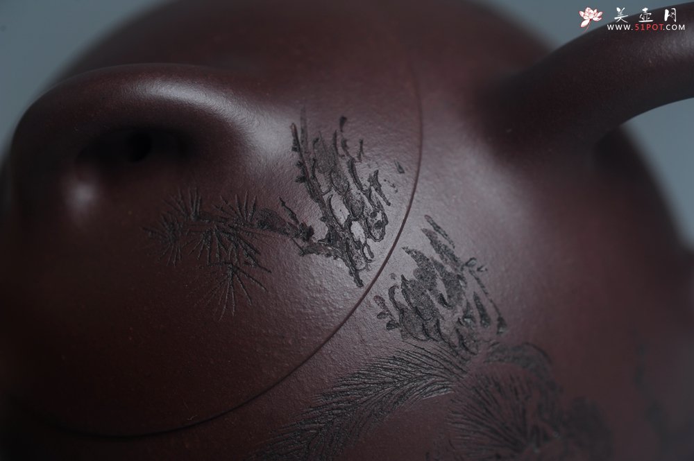 紫砂壶图片：实力派工艺师文砂苑堂主周斌 优质底槽青全手工精工秦权壶 秋果飘香庆丰收 满月增辉逢双喜 - 全手工紫砂壶网