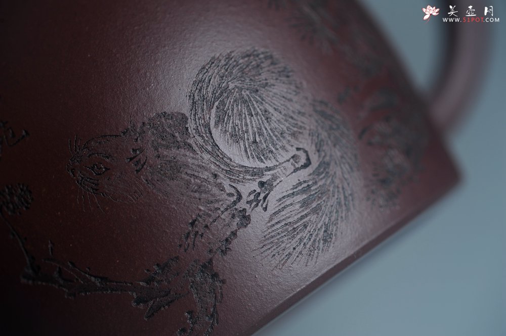 紫砂壶图片：实力派工艺师文砂苑堂主周斌 优质底槽青全手工精工秦权壶 秋果飘香庆丰收 满月增辉逢双喜 - 全手工紫砂壶网