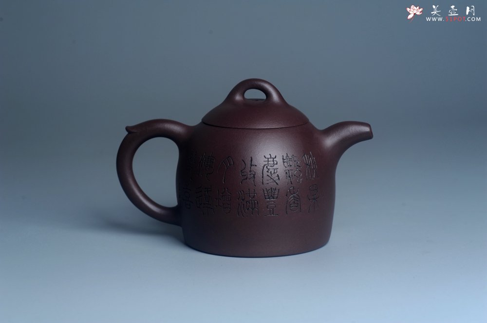 紫砂壶图片：实力派工艺师文砂苑堂主周斌 优质底槽青全手工精工秦权壶 秋果飘香庆丰收 满月增辉逢双喜 - 全手工紫砂壶网