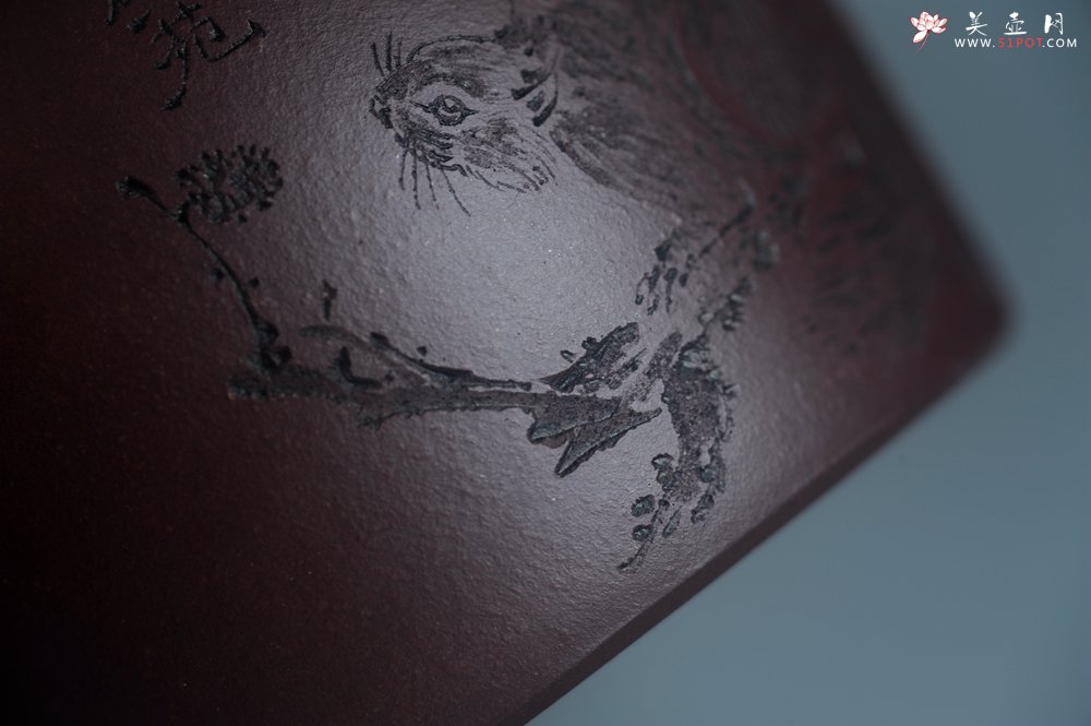 紫砂壶图片：实力派工艺师文砂苑堂主周斌 优质底槽青全手工精工秦权壶 秋果飘香庆丰收 满月增辉逢双喜 - 全手工紫砂壶网