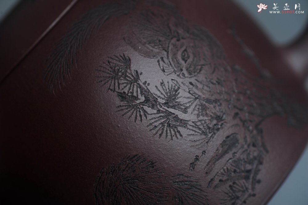 紫砂壶图片：实力派工艺师文砂苑堂主周斌 优质底槽青全手工精工秦权壶 秋果飘香庆丰收 满月增辉逢双喜 - 全手工紫砂壶网