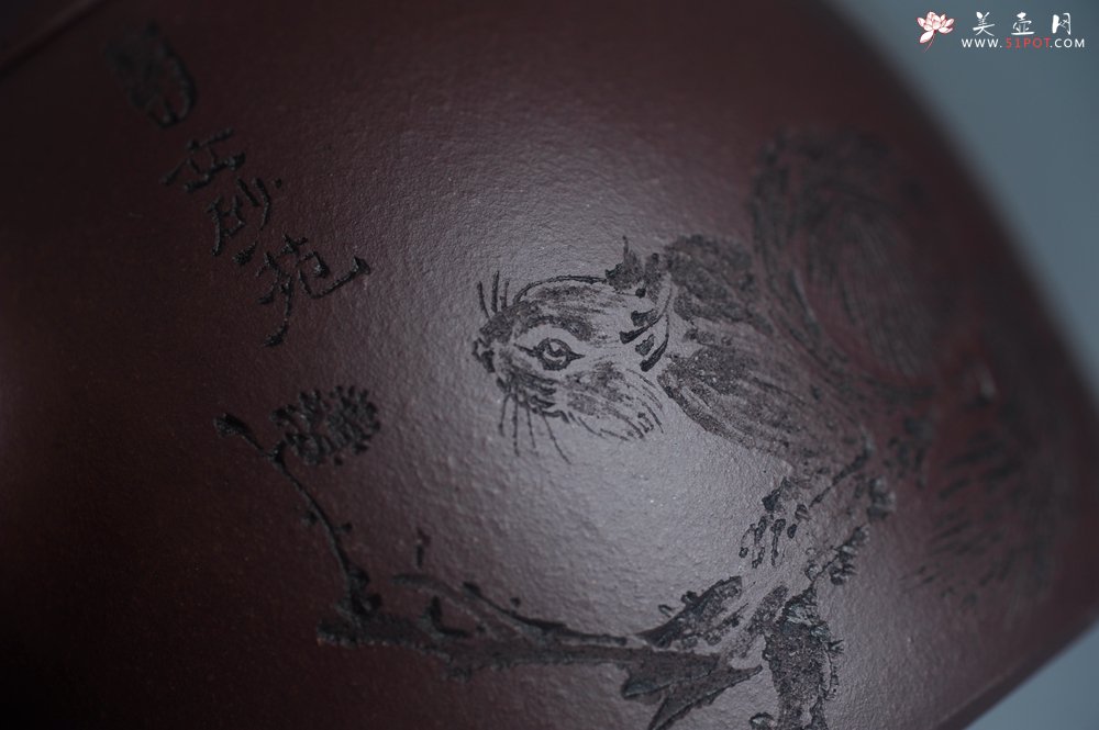 紫砂壶图片：实力派工艺师文砂苑堂主周斌 优质底槽青全手工精工秦权壶 秋果飘香庆丰收 满月增辉逢双喜 - 全手工紫砂壶网