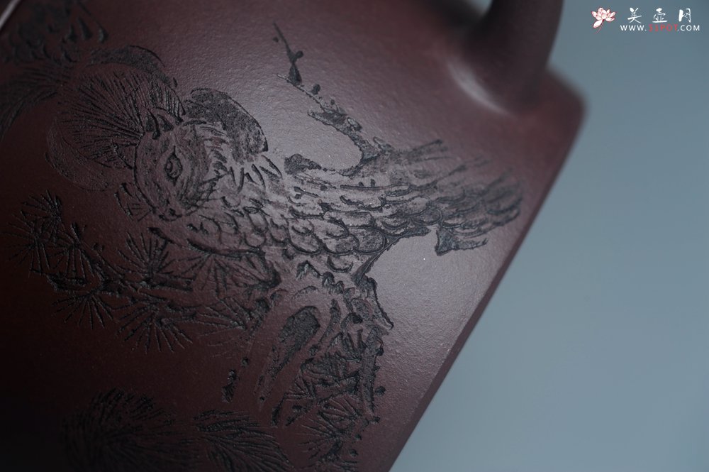 紫砂壶图片：实力派工艺师文砂苑堂主周斌 优质底槽青全手工精工秦权壶 秋果飘香庆丰收 满月增辉逢双喜 - 全手工紫砂壶网