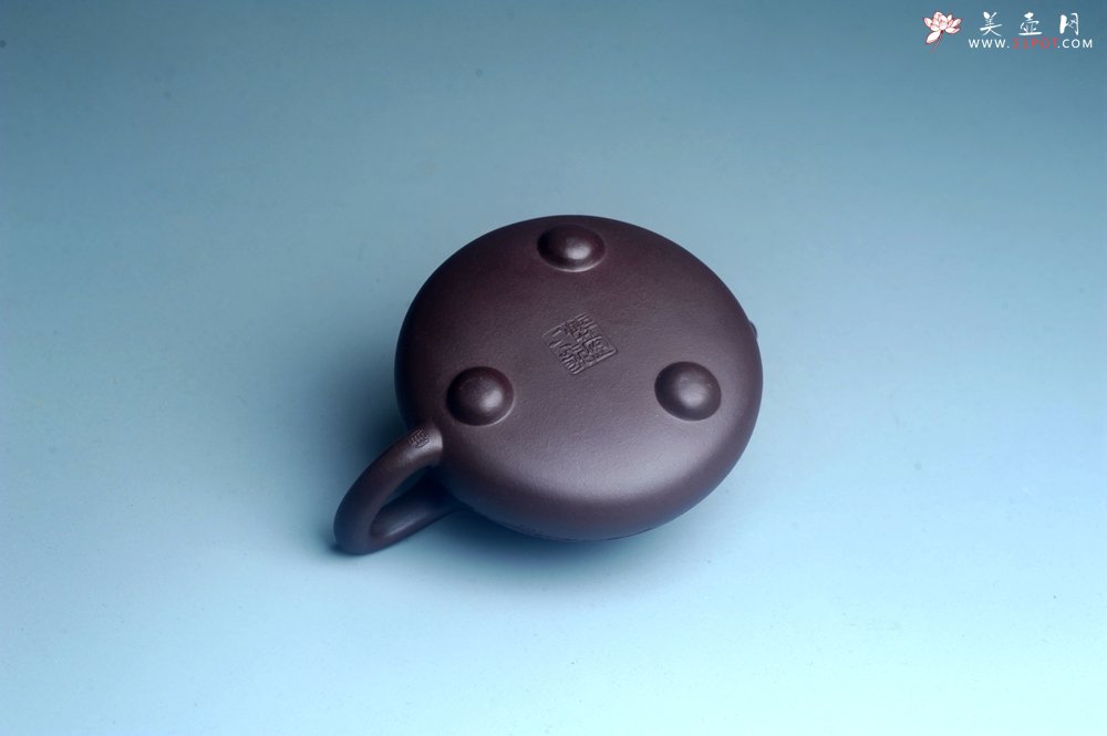 紫砂壶图片：油润底曹青 全手工石瓢壶 装饰喜上眉梢 特文气 - 全手工紫砂壶网