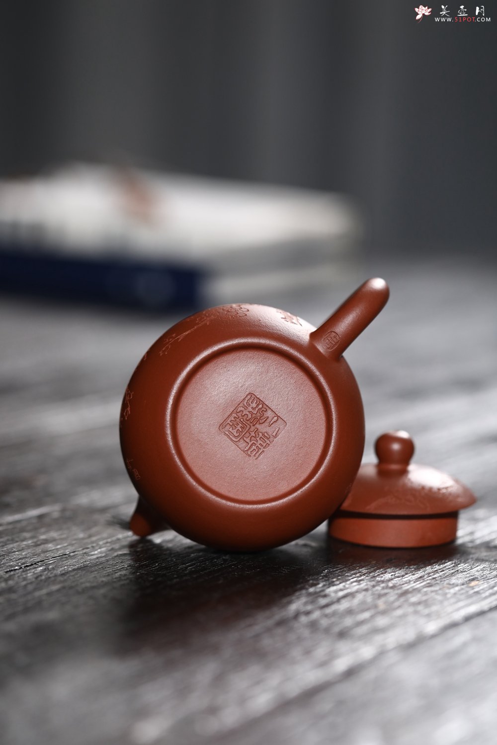 紫砂壶图片：潜力股周小培 黄龙山小红泥 特好全手工西施 装饰喜上眉梢 特文气 - 全手工紫砂壶网
