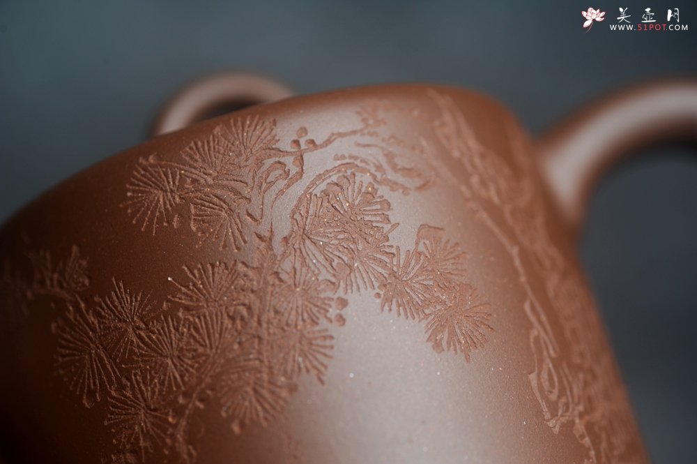 紫砂壶图片：美壶特惠 潜力股王静然 优质文革紫泥双圈壶 君子风 装饰文雅 - 全手工紫砂壶网