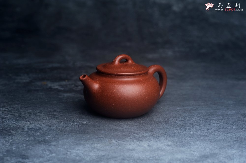 紫砂壶图片：潜力股王老师 美壶特惠 全手工红降坡小品玉帽水平壶 大口实用 特文气 - 全手工紫砂壶网