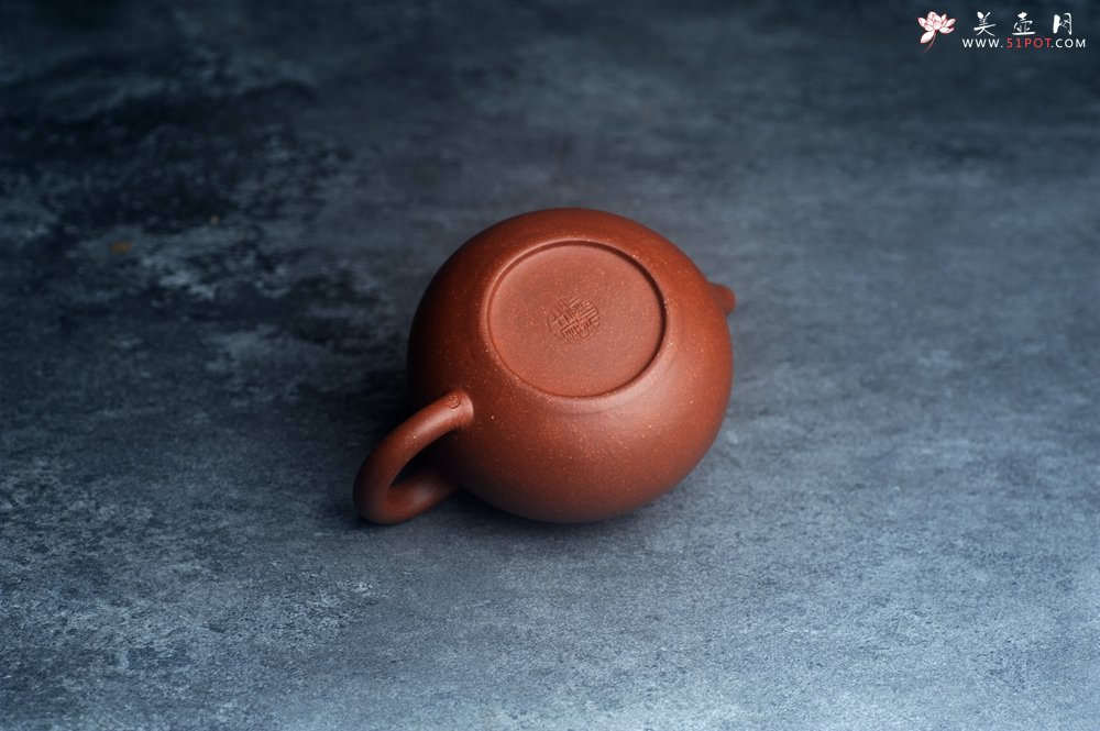 紫砂壶图片：潜力股王老师 美壶特惠 全手工红降坡小品玉帽水平壶 大口实用 特文气 - 全手工紫砂壶网
