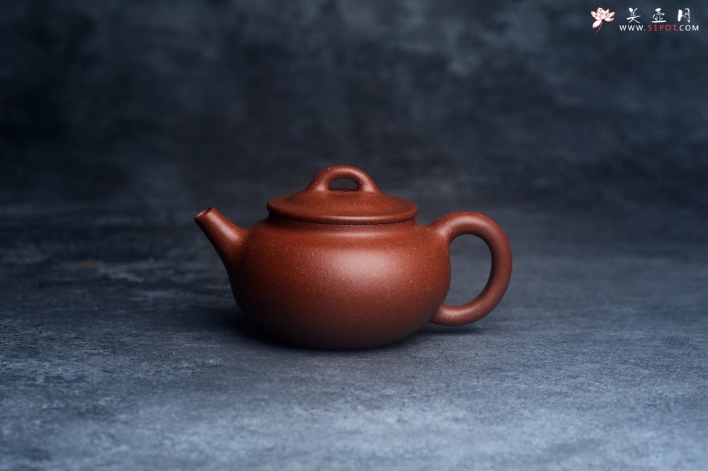 紫砂壶图片：潜力股王老师 美壶特惠 全手工红降坡小品玉帽水平壶 大口实用 特文气 - 全手工紫砂壶网