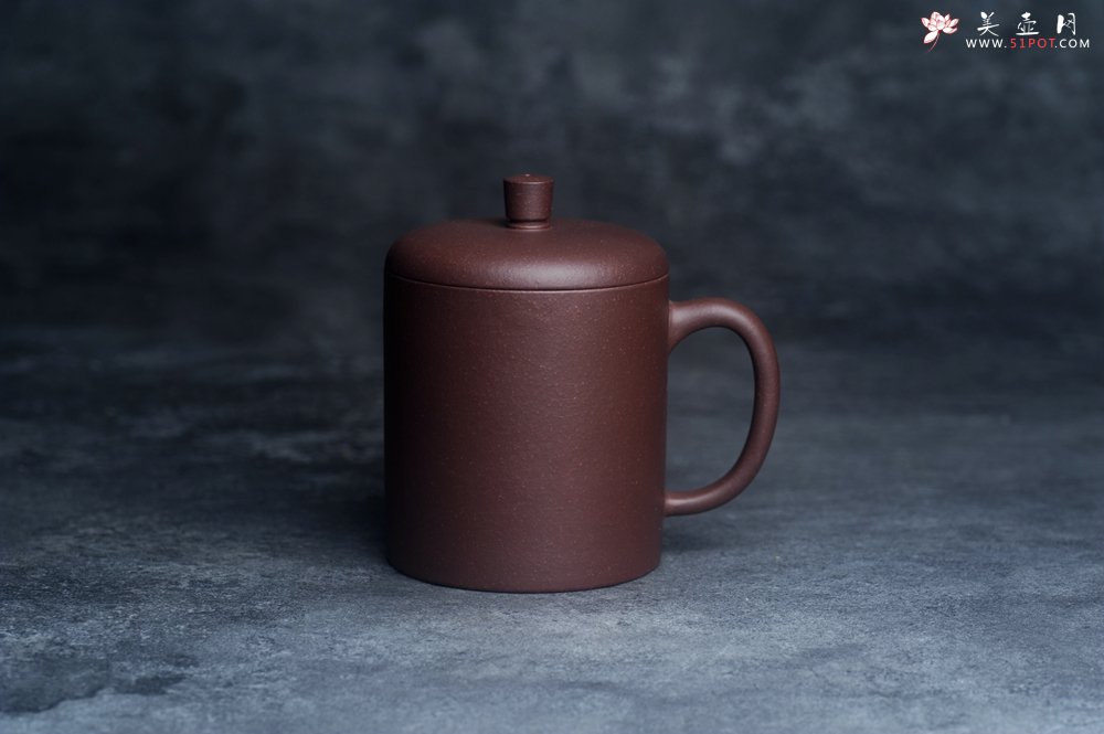 紫砂壶图片：优质紫泥 厚实朴玉杯 特惠紫砂盖杯 - 全手工紫砂壶网
