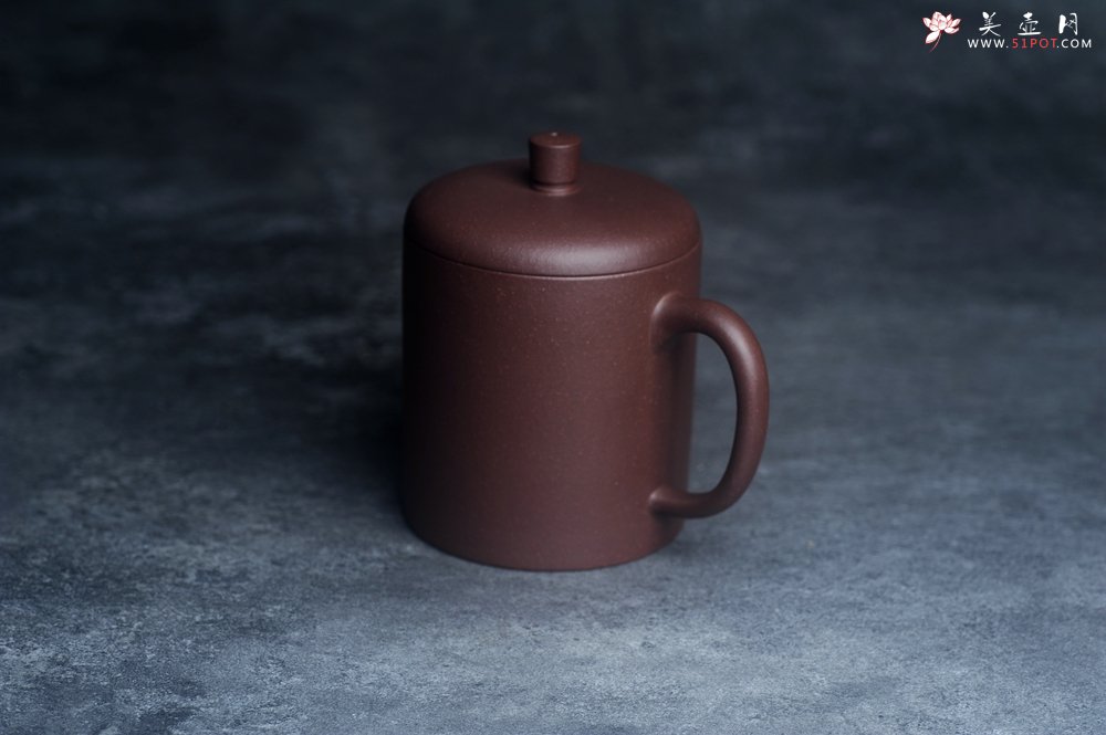 紫砂壶图片：优质紫泥 厚实朴玉杯 特惠紫砂盖杯 - 全手工紫砂壶网