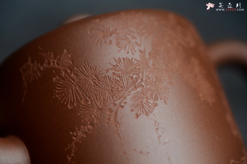 紫砂壶图片：美壶特惠 潜力股王静然 优质文革紫泥双圈壶 君子风 装饰文雅 - 全手工紫砂壶网