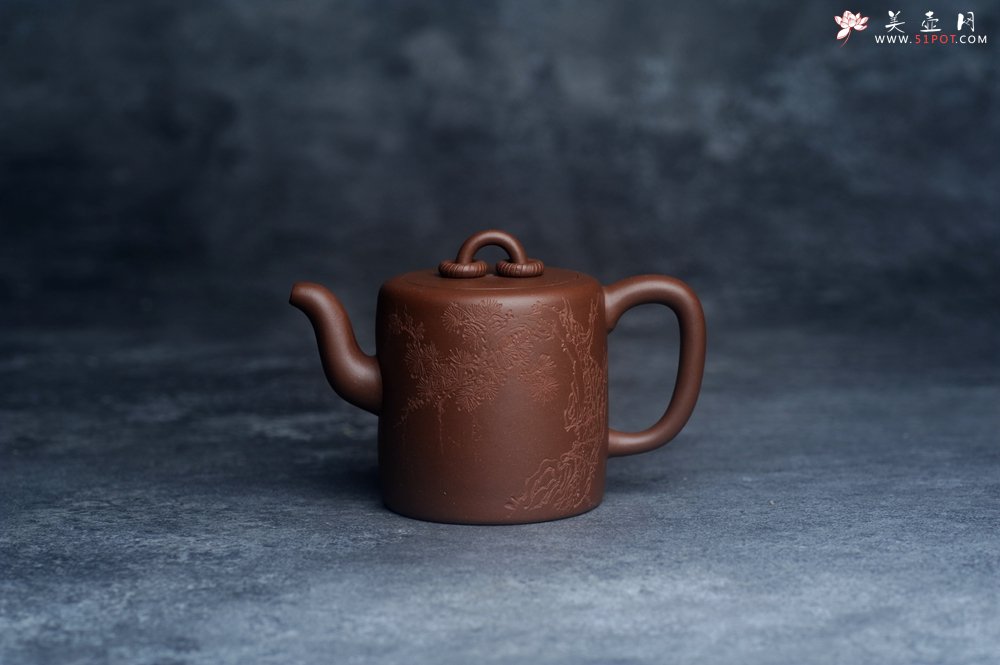 紫砂壶图片：美壶特惠 潜力股王静然 优质文革紫泥双圈壶 君子风 装饰文雅 - 全手工紫砂壶网