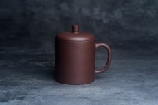 紫砂壶图片：优质紫泥 厚实朴玉杯 特惠紫砂盖杯 - 全手工紫砂壶网