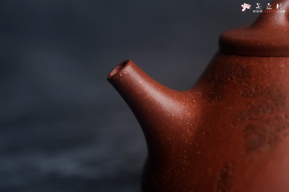 紫砂壶图片：潜力股周小培全手工降坡泥子冶石瓢 范小君徒杨志超装饰岁寒三友 特文气 - 全手工紫砂壶网