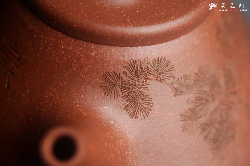 紫砂壶图片：潜力股周小培全手工降坡泥子冶石瓢 范小君徒杨志超装饰岁寒三友 特文气 - 全手工紫砂壶网