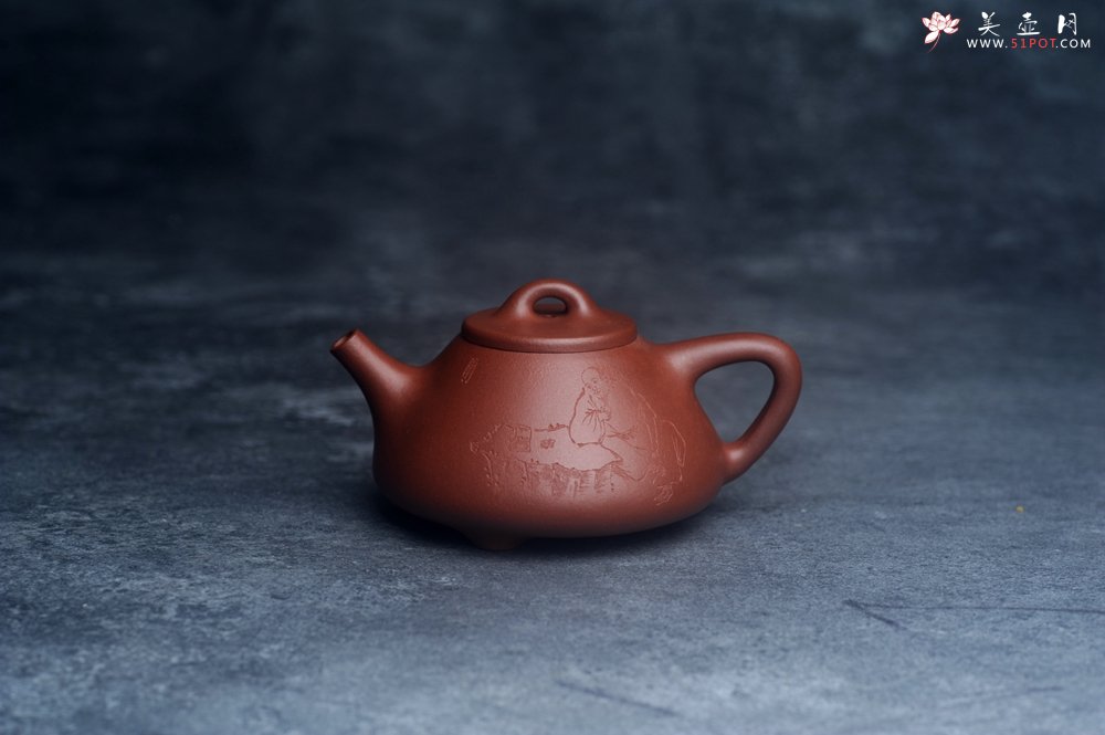 紫砂壶图片：特好底曹青 全手工小子冶石瓢 品一壶香茗做半日神仙 装饰特文气 期待与亲结缘 - 全手工紫砂壶网