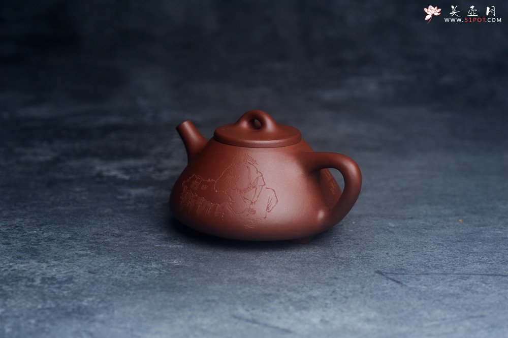 紫砂壶图片：特好底曹青 全手工小子冶石瓢 品一壶香茗做半日神仙 装饰特文气 期待与亲结缘 - 全手工紫砂壶网