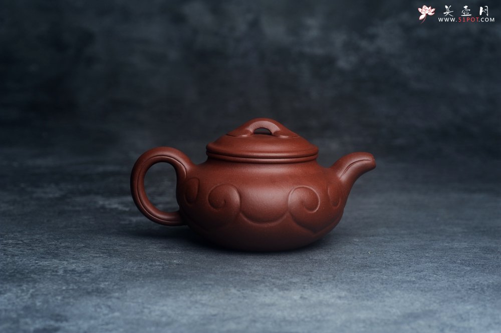 紫砂壶图片：美壶特惠 精致底槽青仿古如意壶 茶人醉爱 - 全手工紫砂壶网