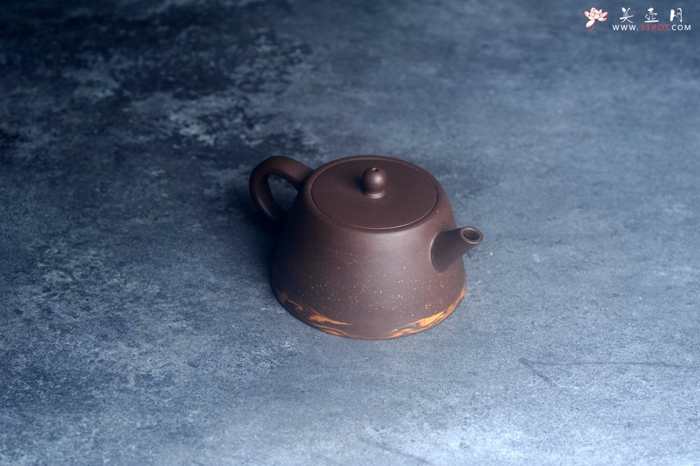 紫砂壶图片：美壶特惠 特好紫泥绞泥柱础壶 茶人醉爱 - 全手工紫砂壶网
