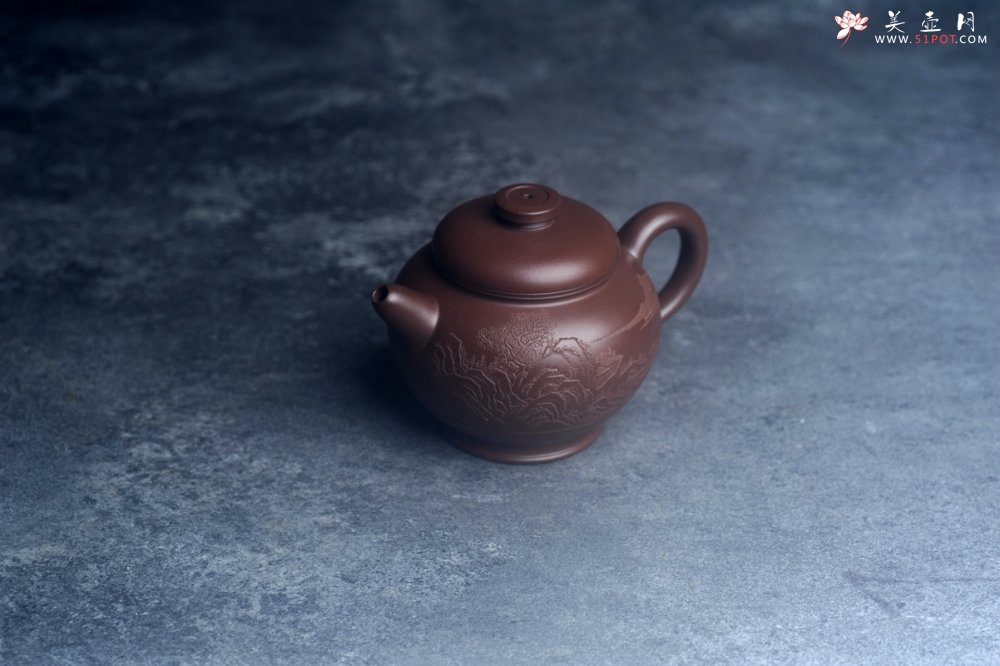 紫砂壶图片：美壶特惠 特好老紫泥山水佳音巨轮壶 茶人醉爱 - 全手工紫砂壶网