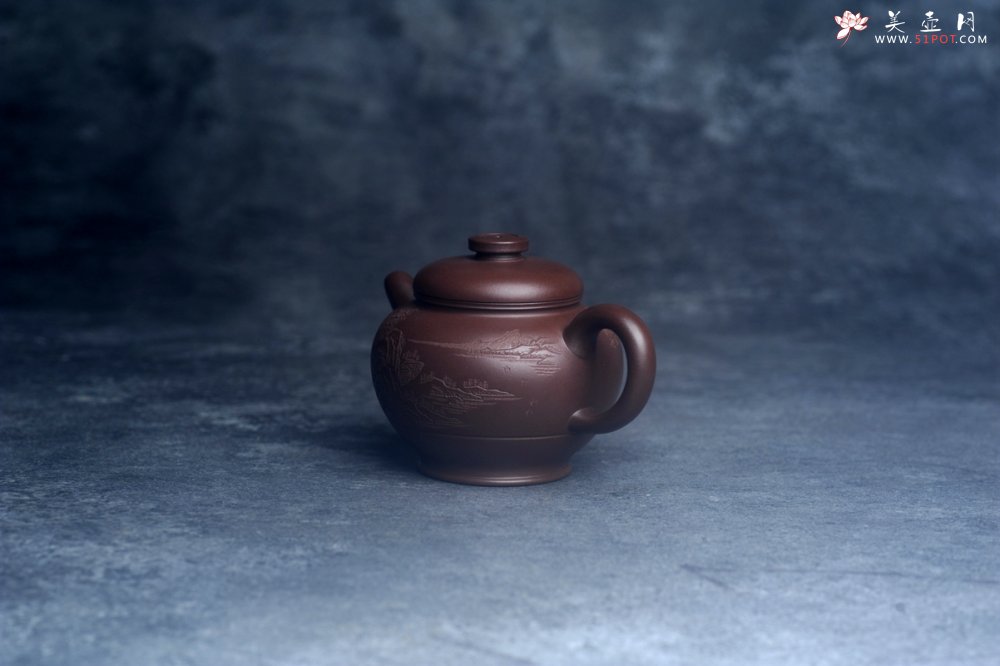 紫砂壶图片：美壶特惠 特好老紫泥山水佳音巨轮壶 茶人醉爱 - 全手工紫砂壶网