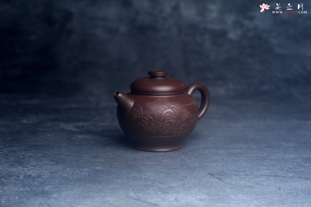 紫砂壶图片：美壶特惠 特好老紫泥山水佳音巨轮壶 茶人醉爱 - 全手工紫砂壶网