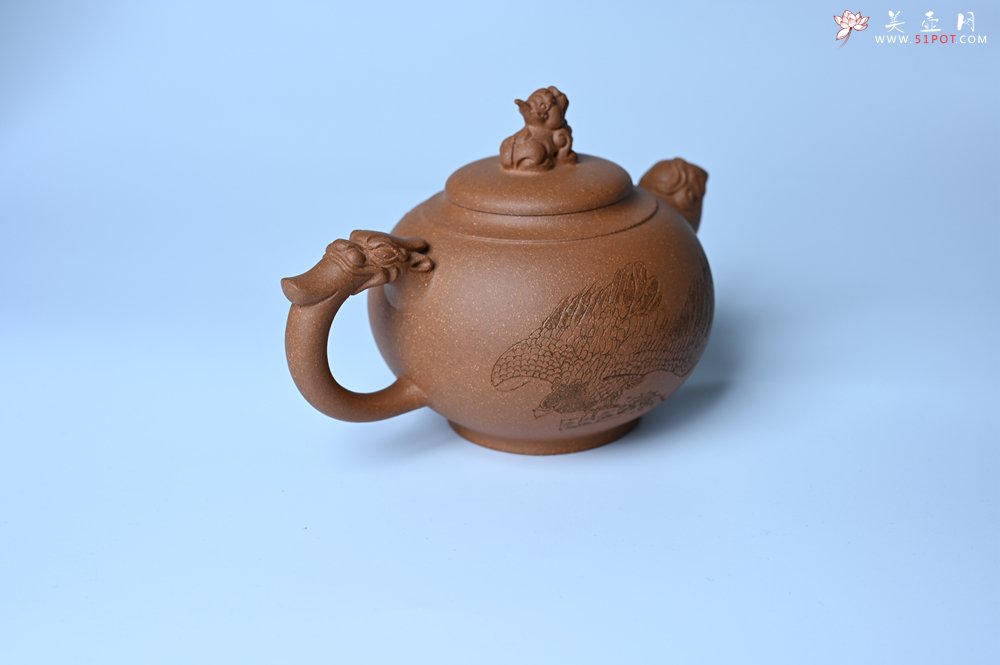 紫砂壶图片：美壶特惠 精致降坡泥祥瑞壶 茶人醉爱 - 全手工紫砂壶网