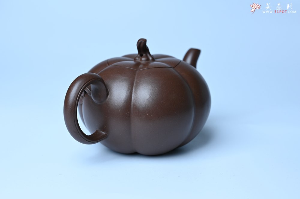 紫砂壶图片：美壶特惠 特好老紫泥南瓜壶 肌理丰富生动 茶人醉爱 - 全手工紫砂壶网