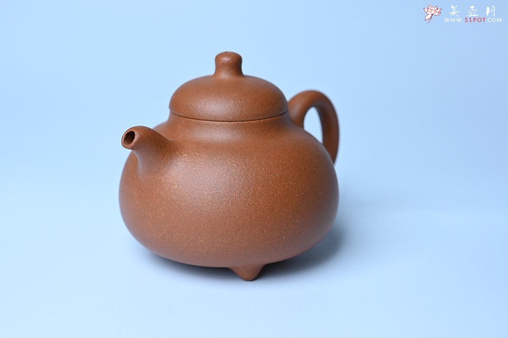 紫砂壶图片：美壶特惠 优质红降坡泥乳鼎壶 茶人醉爱 - 全手工紫砂壶网