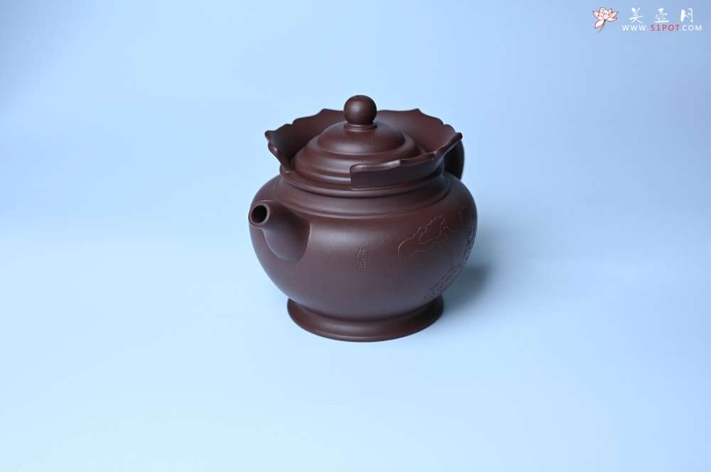 紫砂壶图片：实力派工艺师周斌 老紫泥精工僧帽壶 - 全手工紫砂壶网