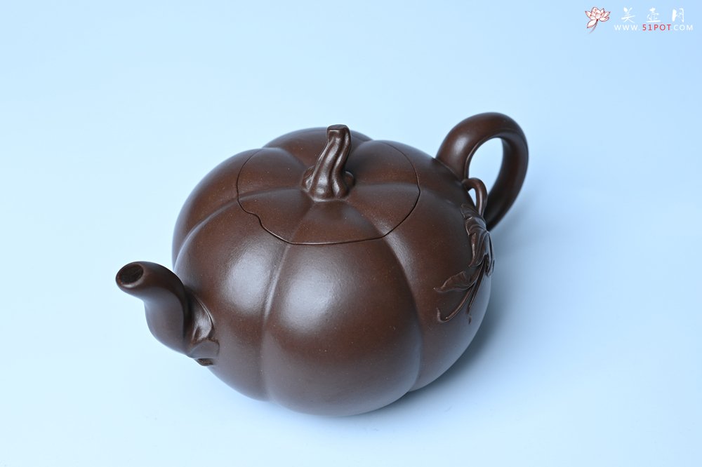 紫砂壶图片：美壶特惠 特好老紫泥南瓜壶 肌理丰富生动 茶人醉爱 - 全手工紫砂壶网