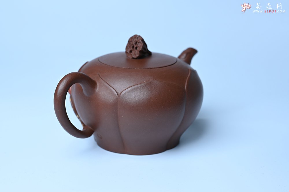 紫砂壶图片：美壶特惠 贴花活灵活现 精致荷花壶 茶人醉爱 - 全手工紫砂壶网