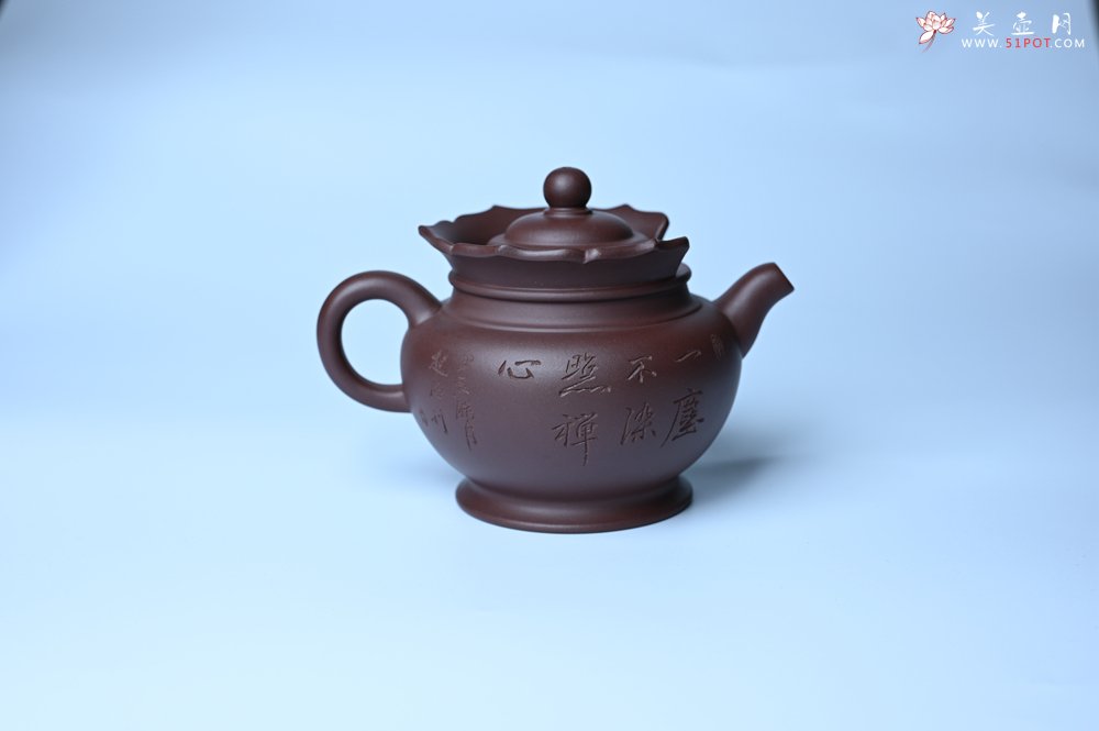 紫砂壶图片：实力派工艺师周斌 老紫泥精工僧帽壶 - 全手工紫砂壶网